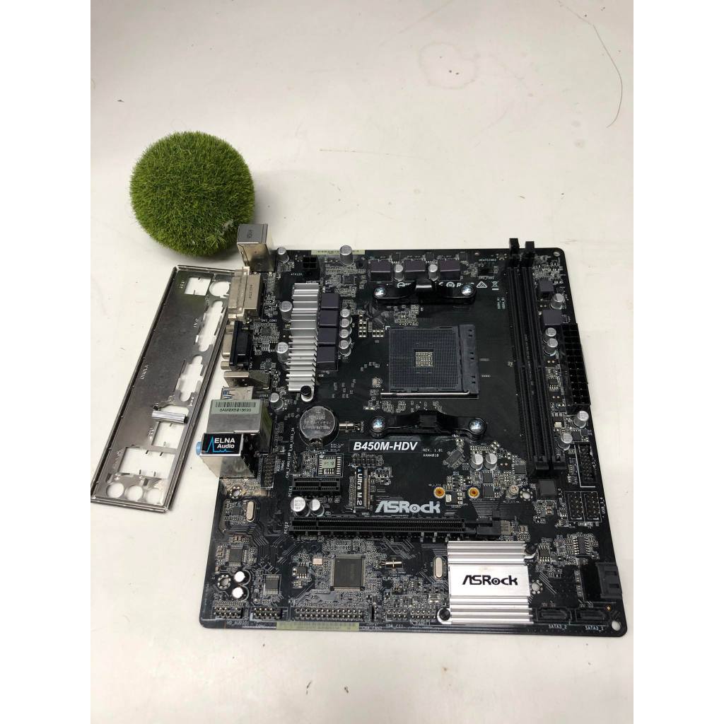 MAINBOARD (เมนบอร์ด) AM4 ASROCK B450M-HDV ไม่มีกล่อง ประกันร้าน