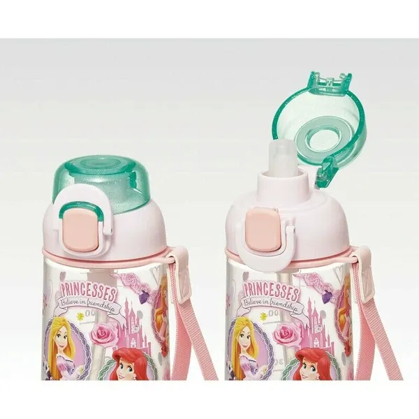 One-Push Straw Bottle Water Bottle 630ml Transparent PSHPO6 Disney Princess