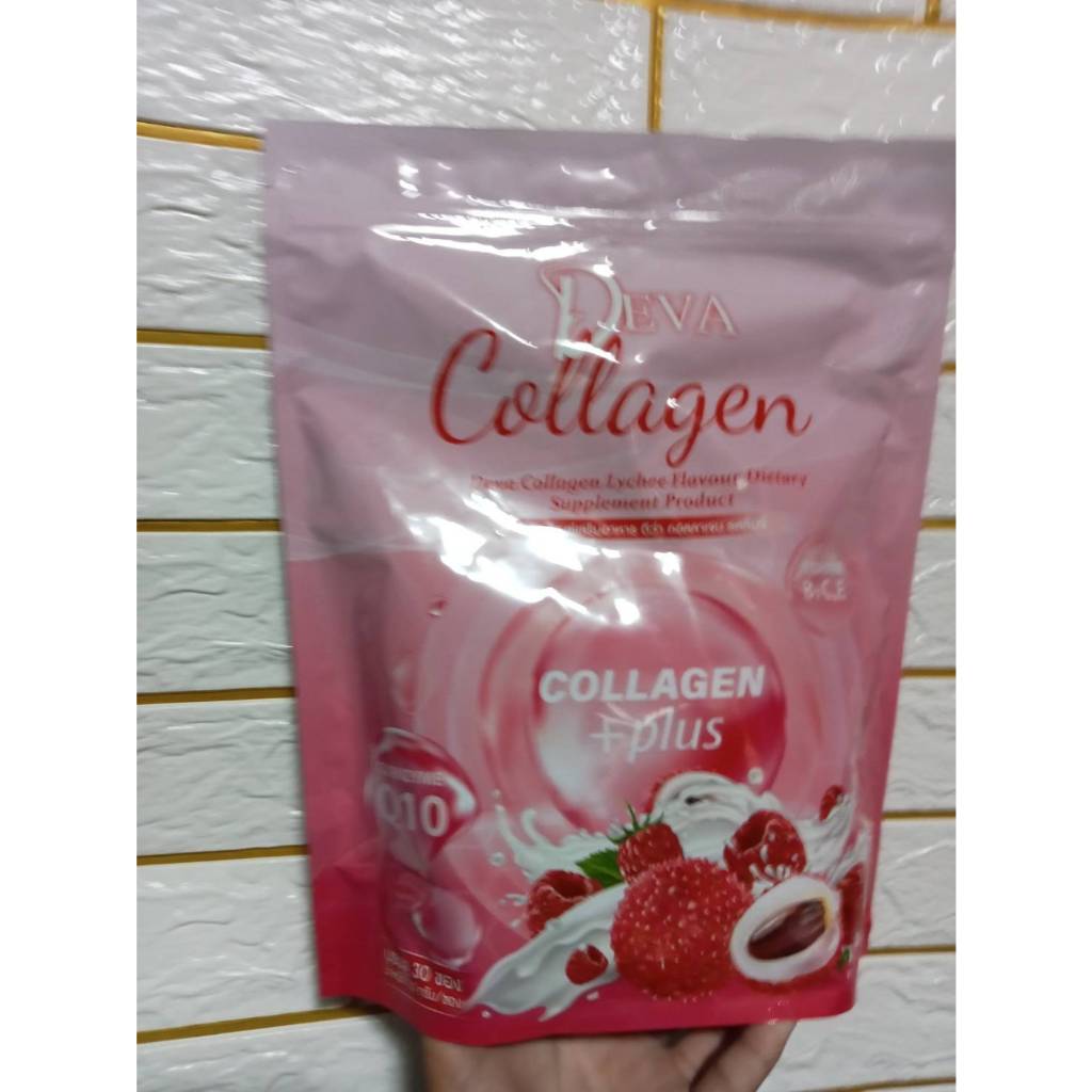 DEVA Collagen ผลิตภัณฑ์เสริมอาหาร ดีว่า คอลลาเจน รสลิ้นจี่ 1 ห่อ มี 30 ซอง