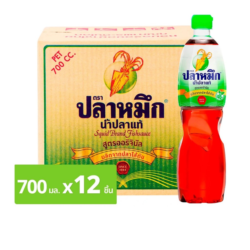 ปลาหมึก น้ำปลาแท้ ขวดเพ็ท 700 มล. แพ็ค 12