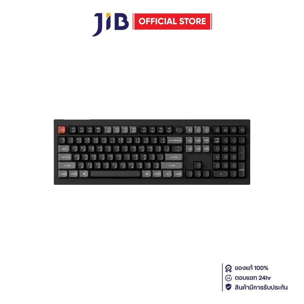WIRELESS KEYBOARD (คีย์บอร์ดไร้สาย) KEYCHRON V6 ULTRA 8K - KEYCHRON SILK POM SWITCH - RED RGB EN/TH 