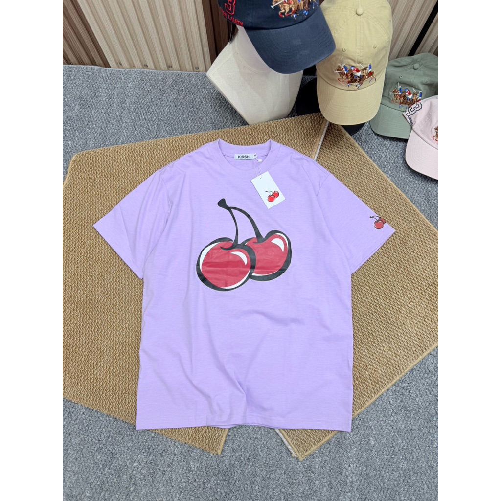 พร้อมส่ง เสื้อ Kirsh Big Cherry T-Shirt เสื้อยืดเกาหลี เสื้อยืดผู้หญิง สกรีนลายเชอร์รี่ ผ้าคอตตอน ใส
