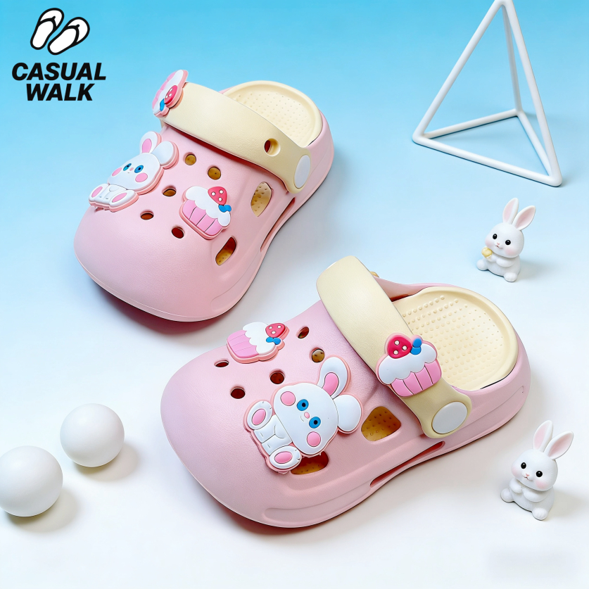 CASUAL WALK รองเท้าเด็ก EVA กันลื่น กันน้ำ แห้งไว รองเท้าเด็กเล่นน้ำสงกรานต์ ลายการ์ตูน ขนาด 24-35