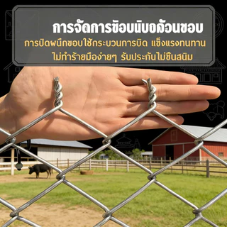 ลวดตาข่ายถัก Chain Link Fence ยาว 10 เมตร สูง 0.8 / 1.0 / 1.2 / 1.5 / 1.8 เมตร รั้วถักปม รั้วตาข่ายเหล็ก ตาข่ายเหล็กถัก