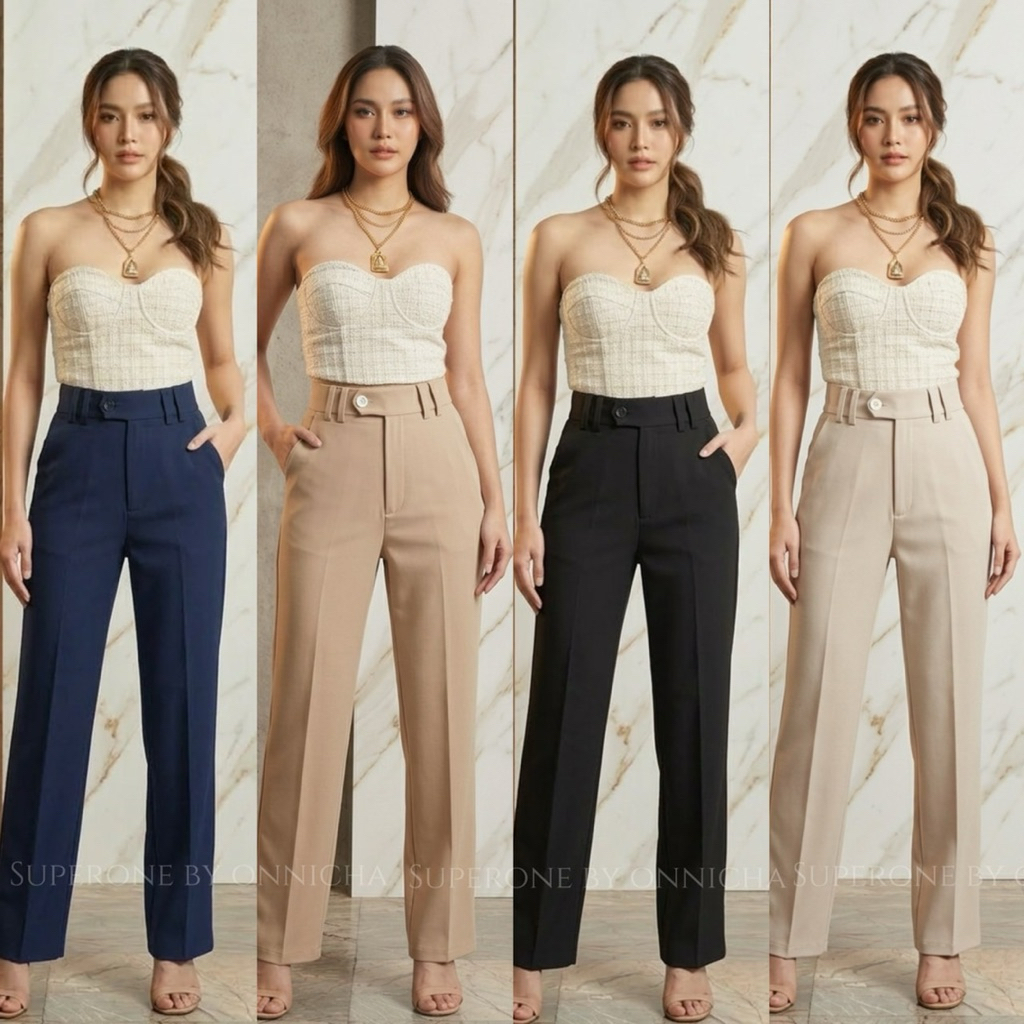 🌹New🍒กางเกง 8ส่วน ผ้าโรเชฟพรีเมี่ยม หนายืดหยุ่นกระชับ(พร้อมส่่งค่ะ)