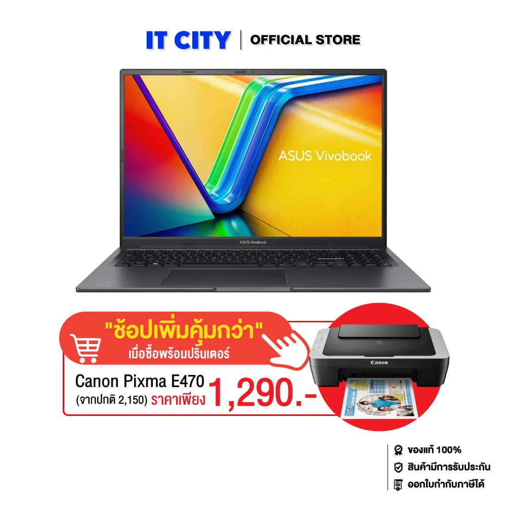 ASUS Vivobook 16X V3605VC-RP515W/i5-13420H/16GB/512GB SSD/RTX3050 4GB/16"/W11/Indie Black/2Y Onsite 