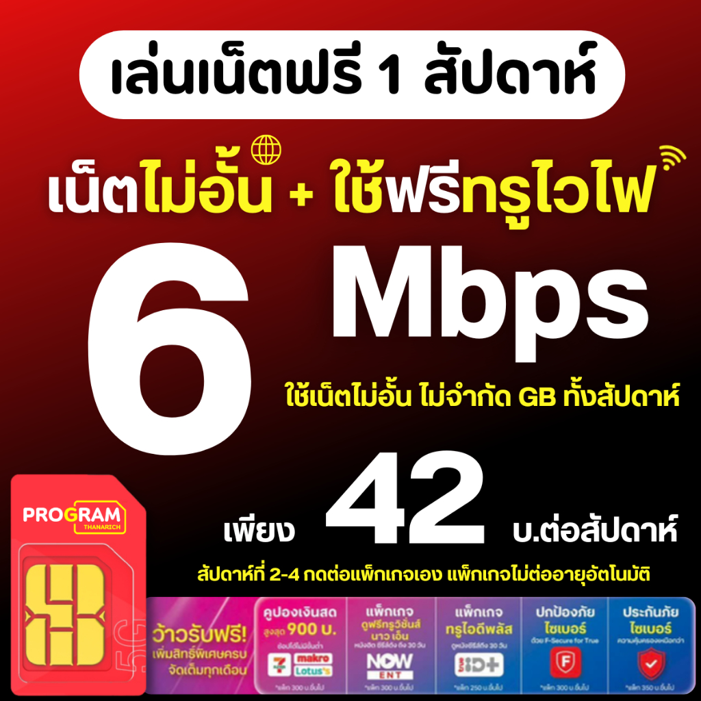 (ใช้เน็ตฟรีเดือนแรก ) ซิมเทพ ซิมเน็ต เน็ตความเร็ว 30M,20M,15M ไม่อั้น ไม่ลดสปีด ฟรี Wifi ไม่อั้น โทร