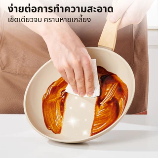 Style n Cook กระทะอายุยืน แบรนด์เยอรมัน ก้นแบน เคลือบเซรามิกกันติด Non-Stick ปลอดสาร ใช้ได้กับทุกเตา ขนาด 20/24/28 ซม.