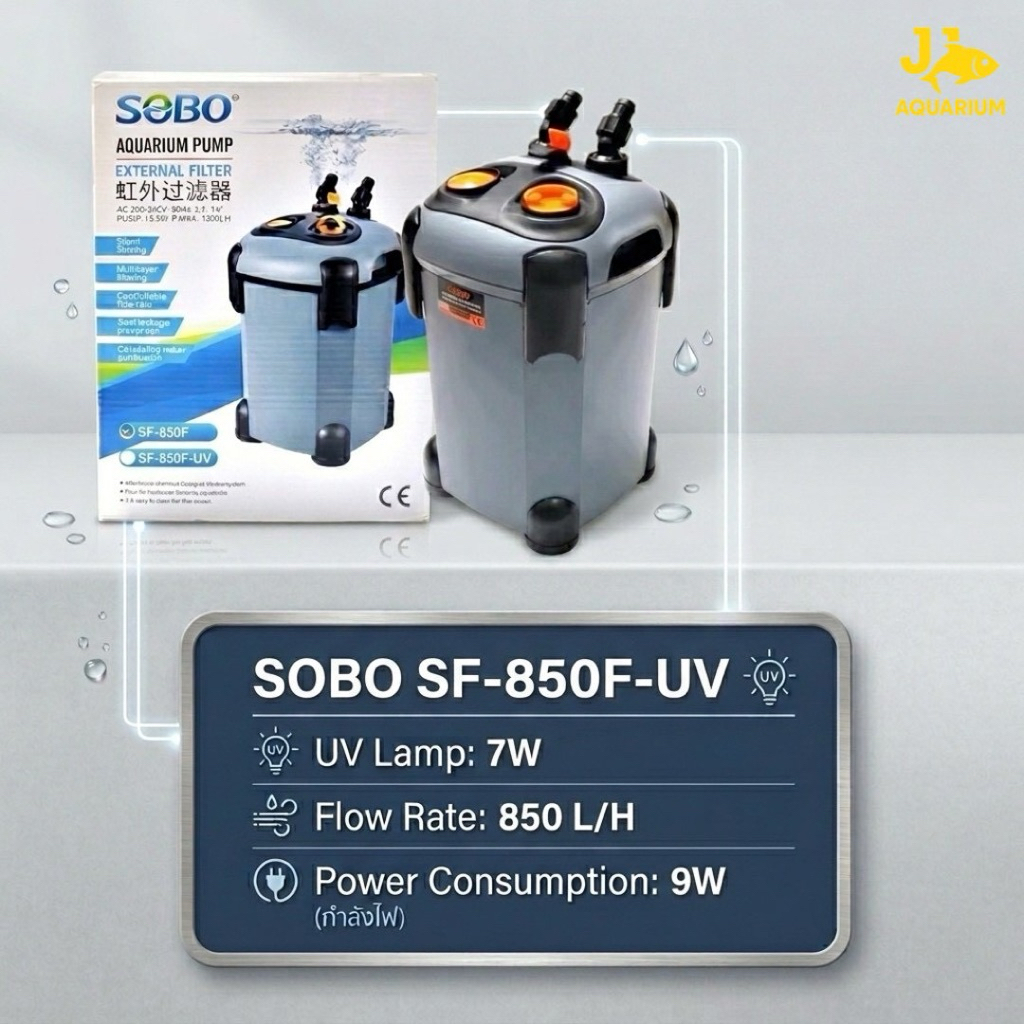 กรองนอกตู้ปลา พร้อมหลอดUV  SOBO SF-850F-UV, 1000F-UV, 1200F-UV, 1500F-UV