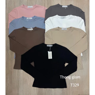 T329 Thong glom เสื้อแขนยาวผ้ายูนิโคล่เนื้อพรีเมี่ยม ทรงสวยช่วงเอวเข้ารูป เหมือนน้องเบบี้ทีมาเป็นแขนยาวให้ค่ะ