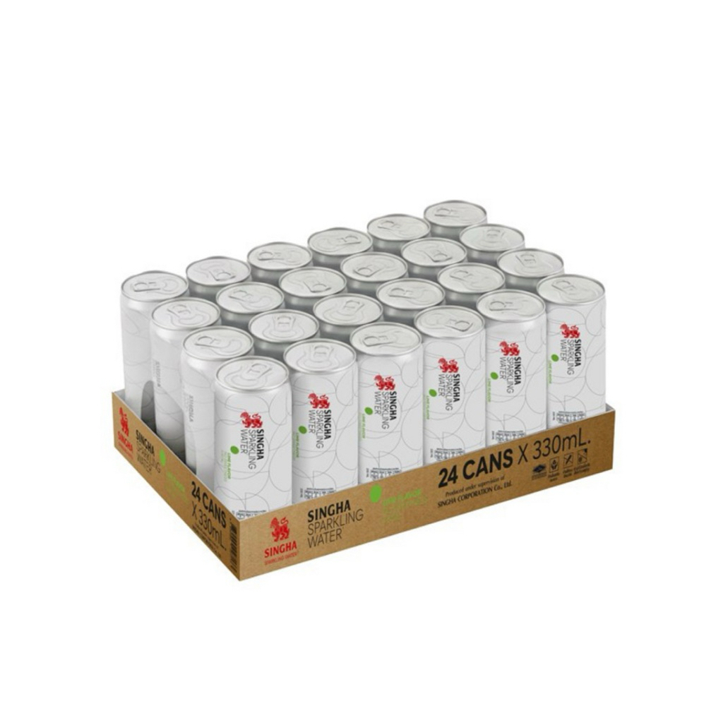 Singha Sparkling Water สิงห์ สปาร์คกลิ้งไลม์ 330 มล. (ยกลัง 24 กระป๋อง)