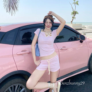 Benzbunny - Summer Pop เสื้อปาดไหล่ผ้ายูนิโคล่ ผ้าหนานิ่ม เหมาะสำหรับช่วงซัมเมอร์ !! #2145