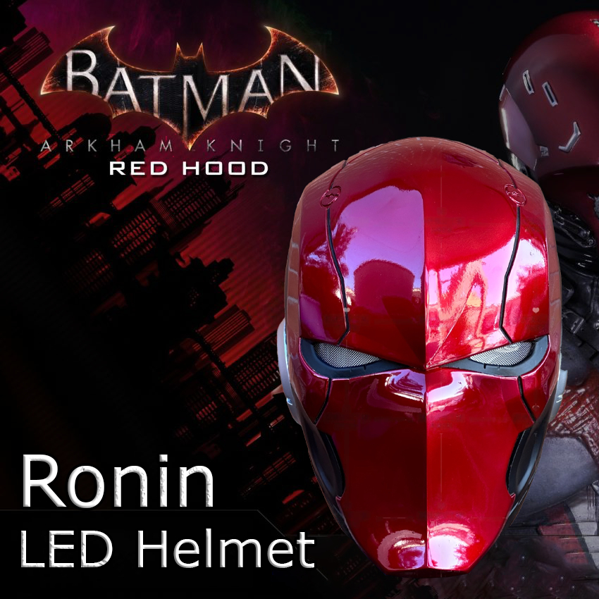 胖哥cosplay | Prop Replica | Red Hood Ronin ตามีไฟ LED | Batman Arkham Knight | Scale 1:1 | หมวกคอสเพล