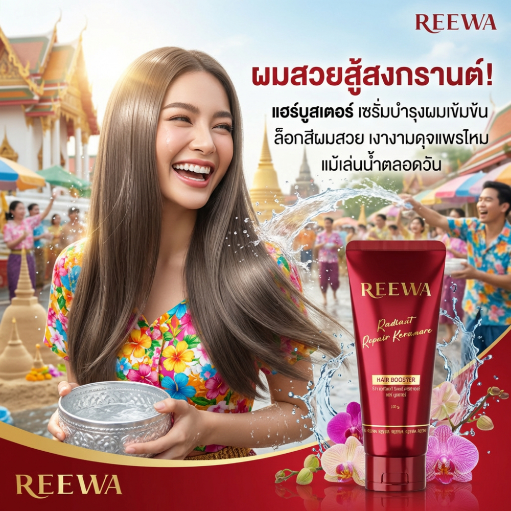 แฮร์ บูสเตอร์-รีว่า อาหารผม เซรั่มบำรุงผม (100 กรัม)