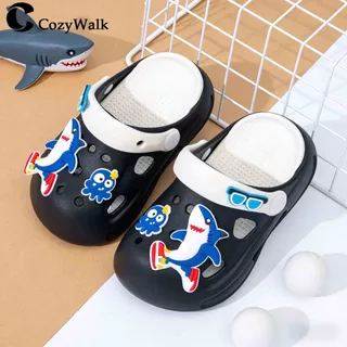 CozyWalk รองเท้าเด็ก 🦈 ลายฉลาม 3D วัสดุ EVA ใส่สบาย กันลื่น กันน้ำ มีสายรัดส้น พร้อมส่งในไทย