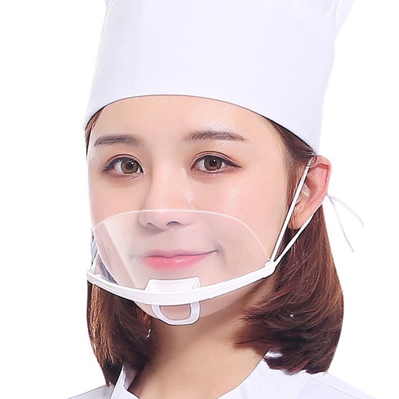 หน้ากากเชฟแบบใส 10 ชิ้น ระบายอากาศได้ดี เหมาะสำหรับงานครัว การทำอาหาร และการทำขนมอบ