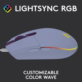 Logitech G203 LIGHTSYNC Wired Gaming Mouse (เมาส์เกมมิ่งไฟRGB 6ปุ่มตั้งโปรแกรมได้ เซนเซอร์แม่นยำ น้ำหนักเบา)