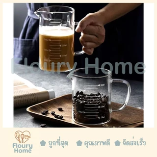 Floury Home ☁️สินค้าจากกทม.☁️ ถ้วยตวง ถ้วยตวงแก้วสเกลสีขาว/สีดำ มี 4 ขนาด 250 / 350 / 500 / 1000 ml