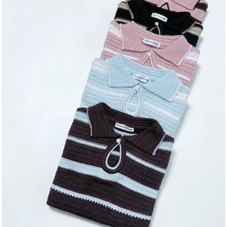 LOOK OM KNIT เสื้อไหมพรหมลายทาง