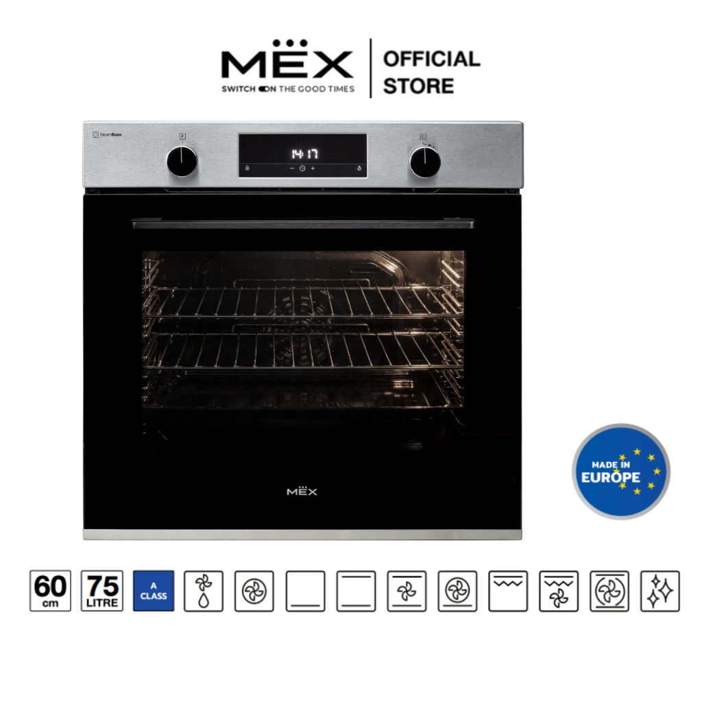 MEX เตาอบไฟฟ้ามัลติฟังก์ชั่น รุ่น VRM9752X ความจุ 75 ลิตร : มีหน้าจอแสดงผล สีสเตนเลส (ชนิดติดตั้งในเฟอร์นิเจอร์)