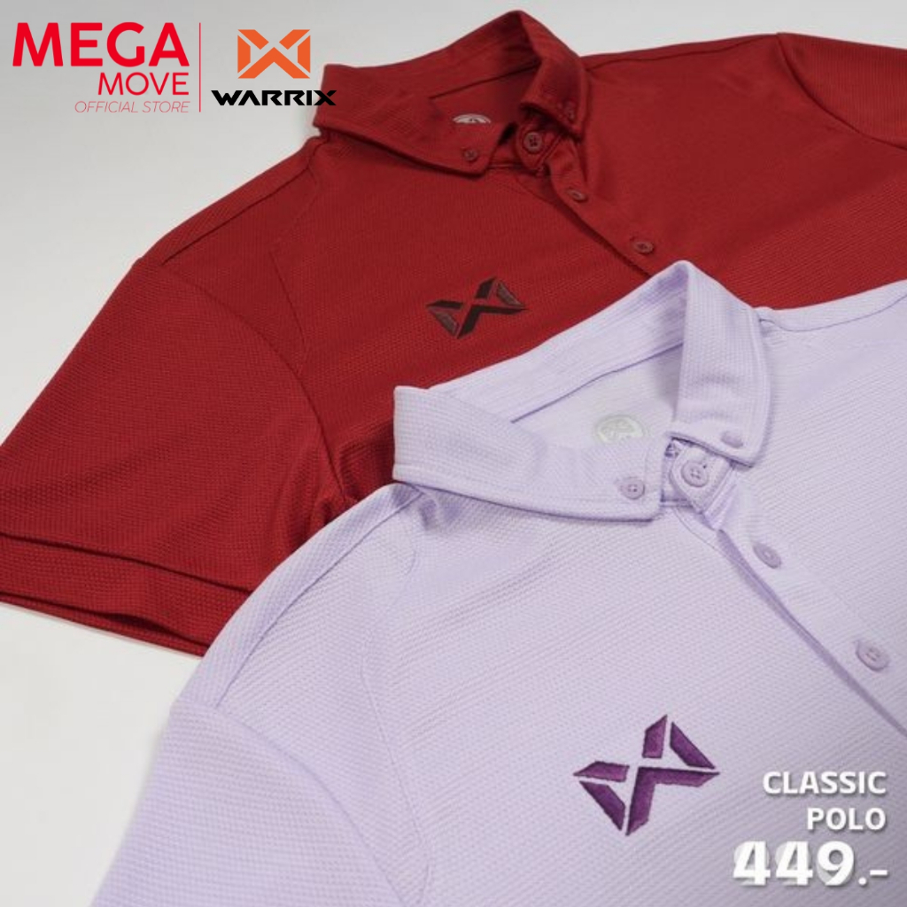 WARRIX โปโล CLASSIC POLO รหัส 3315N PLAN15 เหลือง ฟ้า ม่วง ขาว เทา ราคา ถูกที่สุด ดีลบีเคเค แกลเลอรีภาพที่ 3
