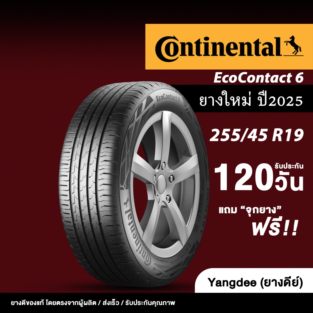 Continental ขนาด 255/45R19 รุ่น EcoContact 6 ยางรถยนต์ ปี 2025 ขอบ 19 นิ้ว ยางรถSUV