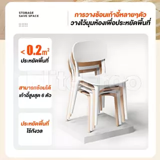 (ซื้อ 1 แถม 1 ) เก้าอี้กินข้าว เก้าอี้พลาสติก เก้าอี้ เก้าอี้พลาสติกมีพนักพิง สไตล์เรียบง่าย Plastic Dining Chair ซ้อนกั