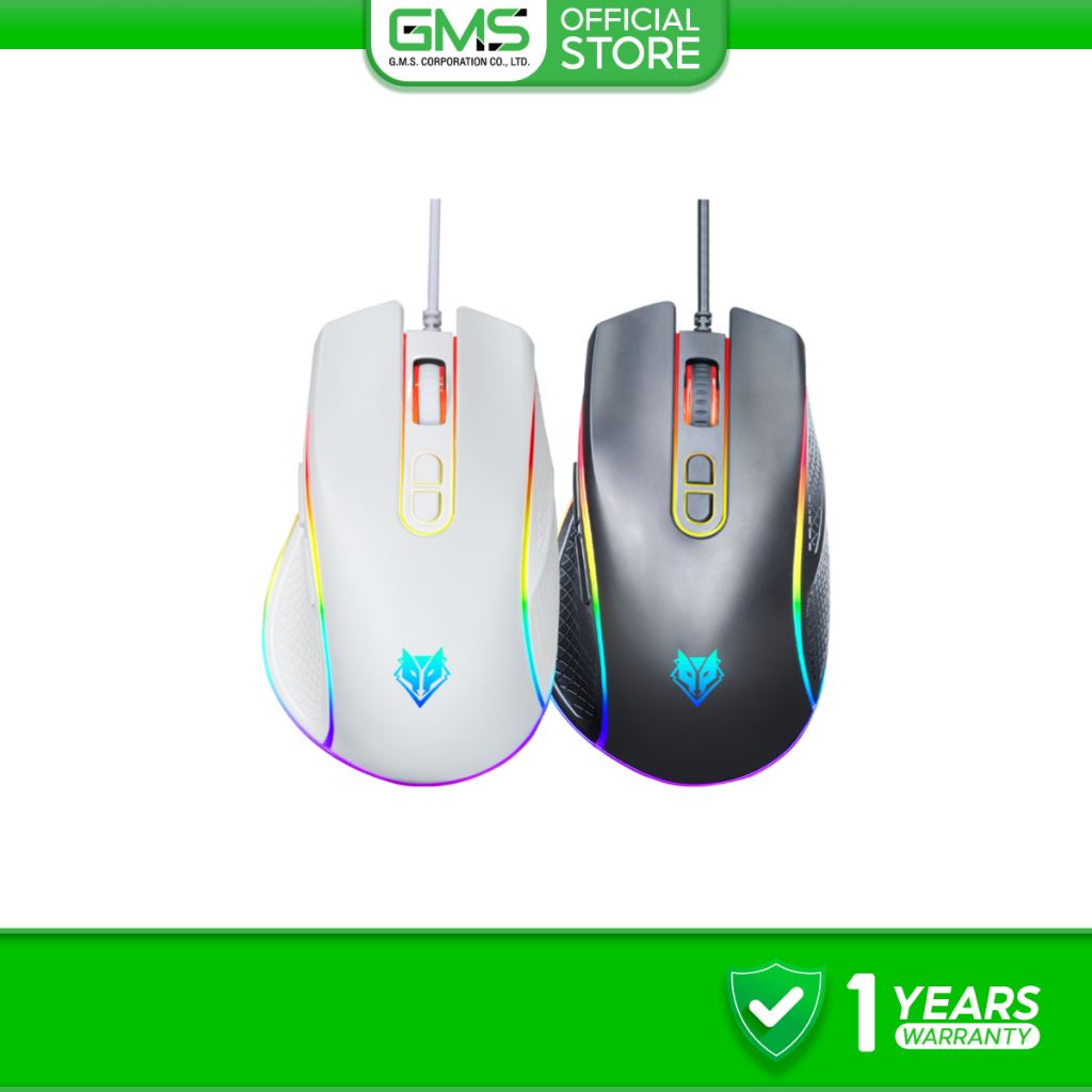 [สินค้ารับประกัน 1 ปี] Nubwo เมาส์เกมมิ่ง  NM-102M Gaming Mouse มาโครได้ มี 2 สี ดำ/ขาว