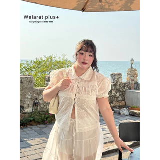 /WP/ เสื้อคอปกงานฉลุ มีไซส์อก38-50 กระดุมเพ็ชร ช่วงอกปต่งลูกไม้ ดีเทลน่ารักทุกมุม ใส่แล้วละมุน ลุคเฟมินีน #พลัสไซส์
