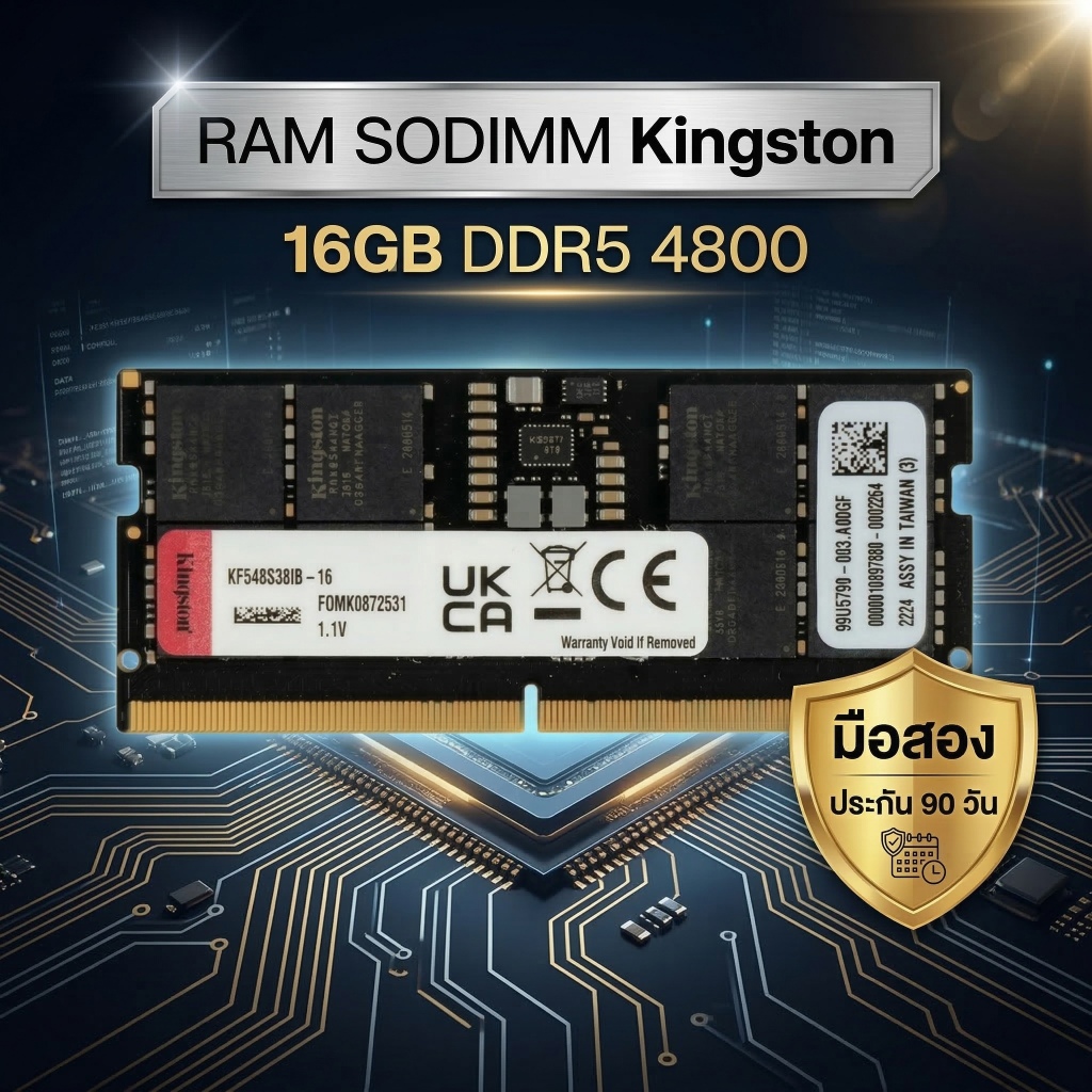 [มือสอง] RAM Notebook Kingston FURY Impact 16GB DDR5 4800 (KF548S38IB-16) ประกัน Lifetime Advice