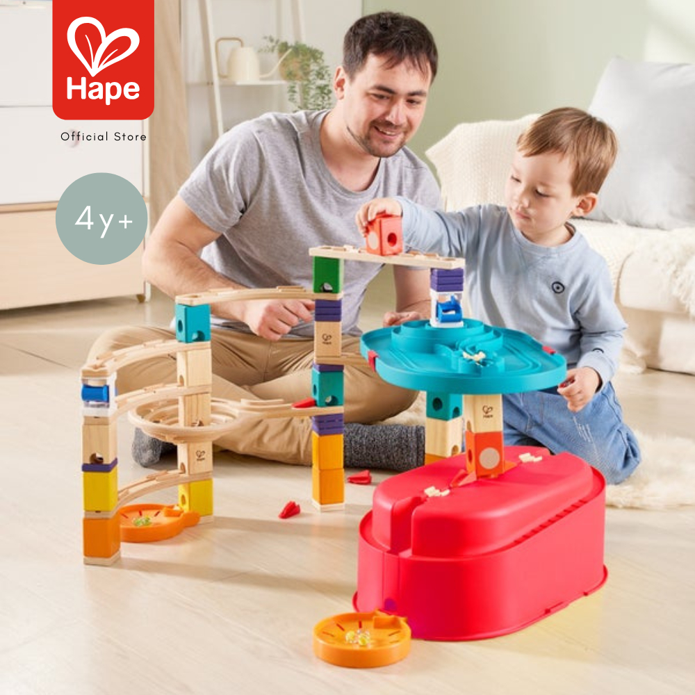 Hape - Quadrilla Stack Track Bucket Set        รางลูกแก้วพร้อมถังเก็บ        4Y+ รูปที่ 3