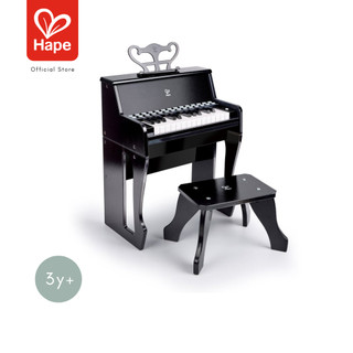 Hape เปียโน 25 คีย์ Learn with Lights พร้อมเก้าอี้ สีดำ 3 ปี+