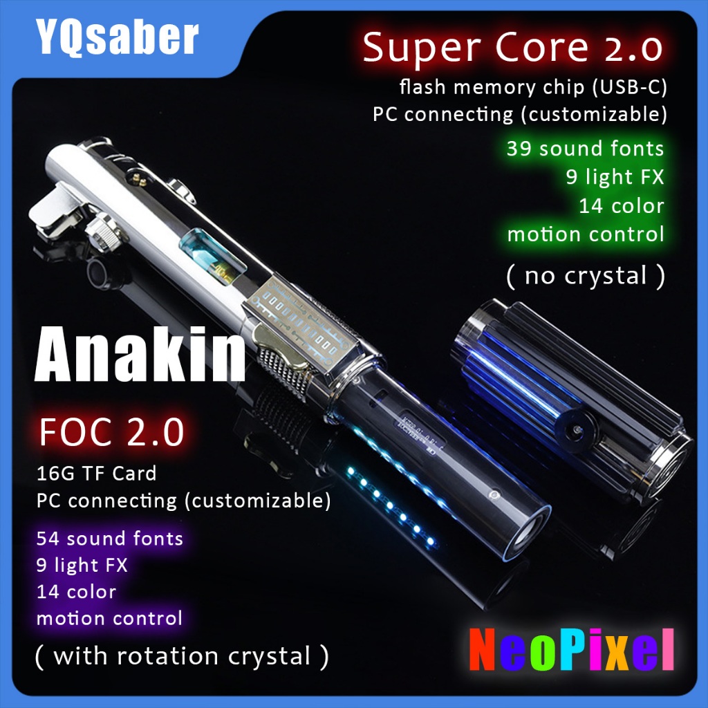 YQSABER | Lightsaber | Star Wars Props | Anakin | Super Core 2.0 / FOC 2.0 Chip | Rotation Crystal C