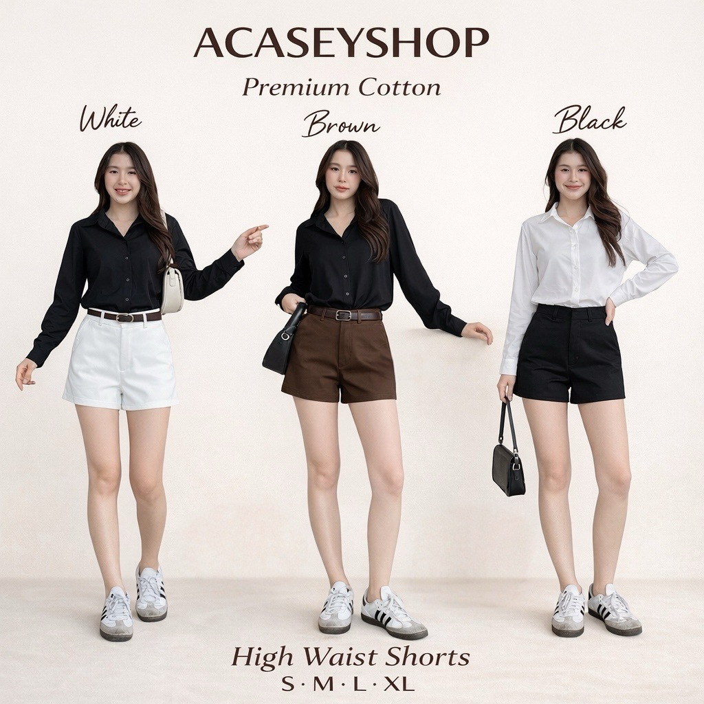 Acasey กางเกงขาสั้น Cotton Shorts  ผ้าคอตตอน(เนื้อยืด) รุ่น Lena Shorts