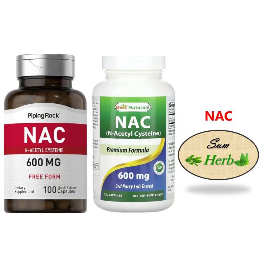 (พร้อมส่ง) PipingRock / Best Naturals N-Acetyl Cysteine (NAC), 600 mg, 100/250 Capsules.