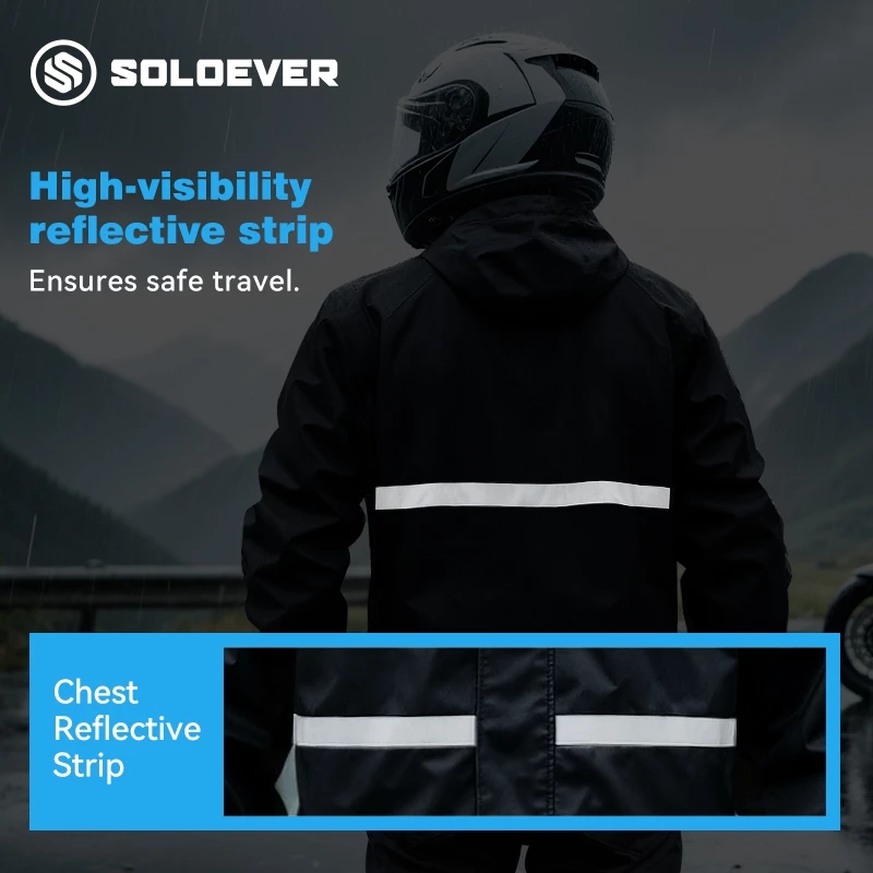SOLOEVER ชุดเสื้อกันฝนแบบซิป สำหรับผู้ชายและผู้หญิง thumbnail 6
