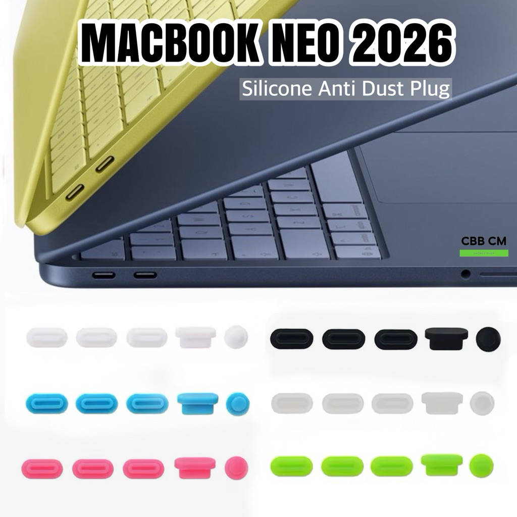 จุกกันฝุ่นซิลิโคน ชุด5ชิ้น For MacBook Neo 13 A18 2026 A3404 Silicone Anti Dust Plugs