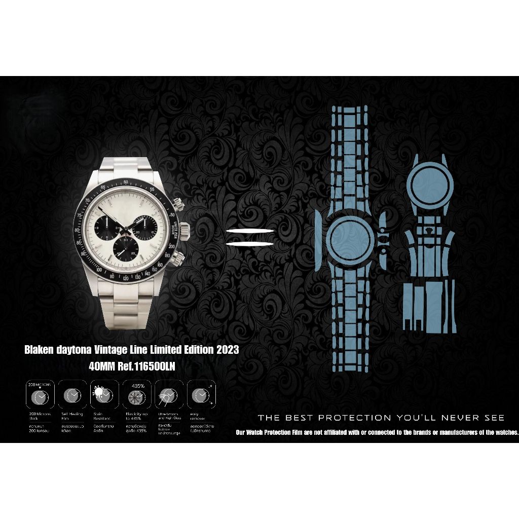 ฟิล์มป้องกันรอยนาฬิกา Watch Protection Film for Rolex Blaken daytona Vintage Line Limited Edition 20