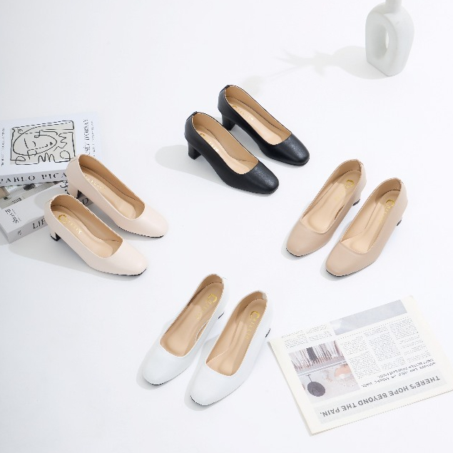 คัทชูไซส์ใหญ่ 35-45 รุ่นใหม่ ส้นสูง 2นิ้ว แบรนด์ChilliChic (COL10) ใส่สบายหนังนุ่ม พร้อมกล่อง ส่งฟรีส่งเร็ว