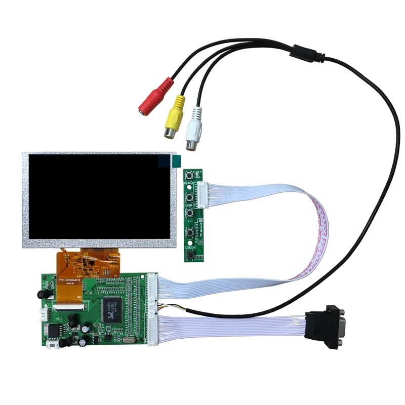 5-inch 800 * 480 computer display screen CVBS/VGA interface display screen 12VDC5521 port power supp