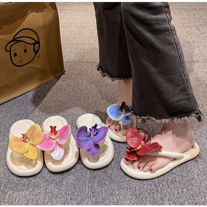 รองเท้าแตะดอกกล้วยไม้ blossom พร้อมส่งจากไทย