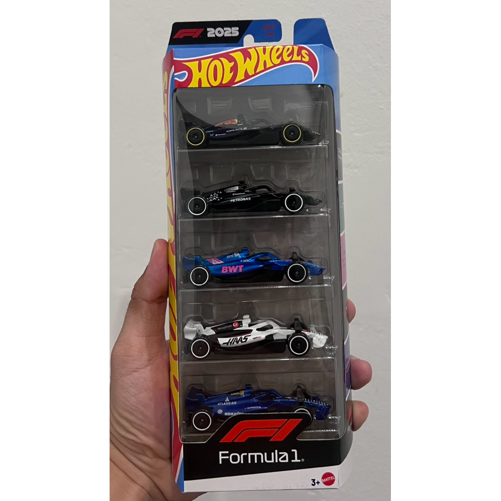 โมเดล รถเหล็ก New 🔥2025 Formula 1 5 Pack  F1 Hot Wheels 2026 RedBull, AMG Williams, BWT, Hass