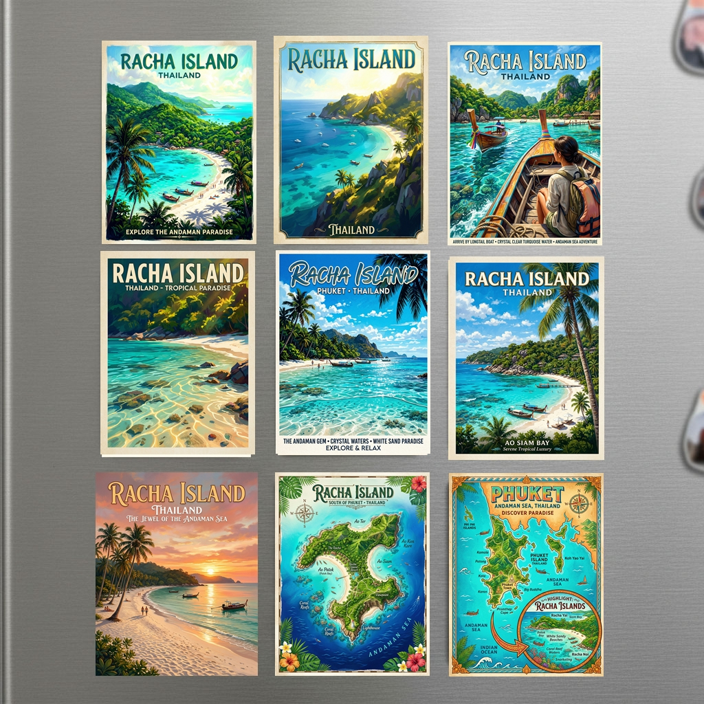 แม่เหล็กติดตู้เย็น ไทย ภูเก็ต เกาะราชา ของฝากไทย Fridge Magnet Thailand Racha Island Phuket souvenir