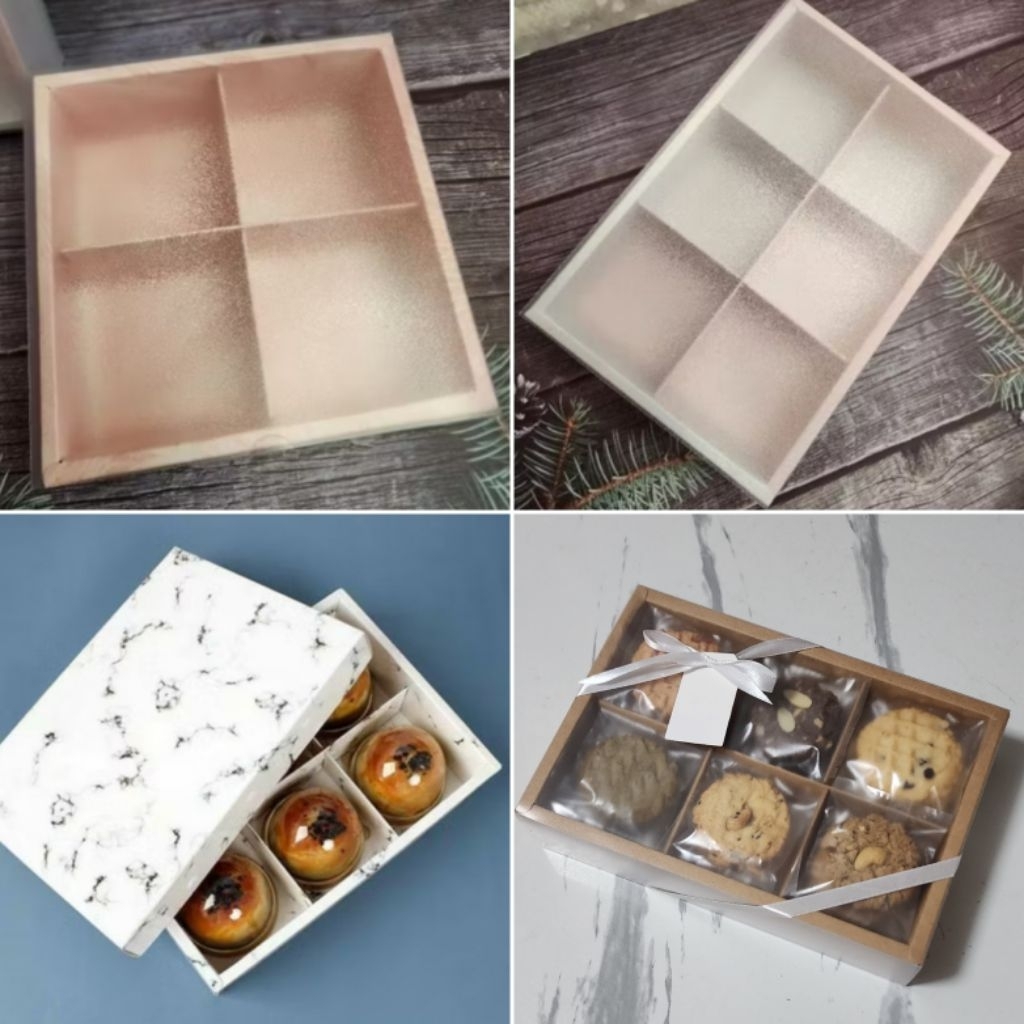 กล่อง 6 ช่อง และกล่อง 4 ช่อง กล่องใส่ขนม เซ็ท 5 ชุด