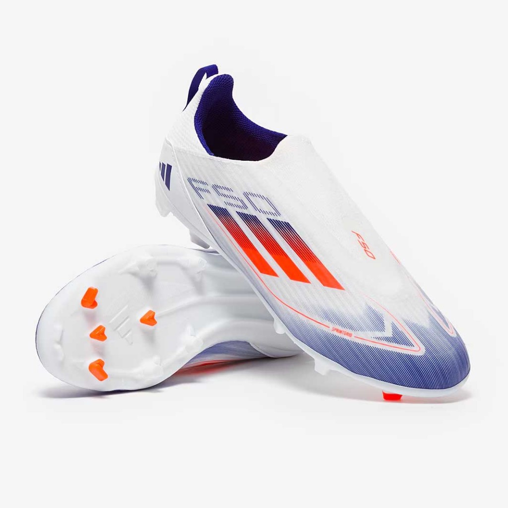 รองเท้าฟุตบอลเด็กแบบไร้เชือก Adidas Kids F50 League Laceless FG/MG