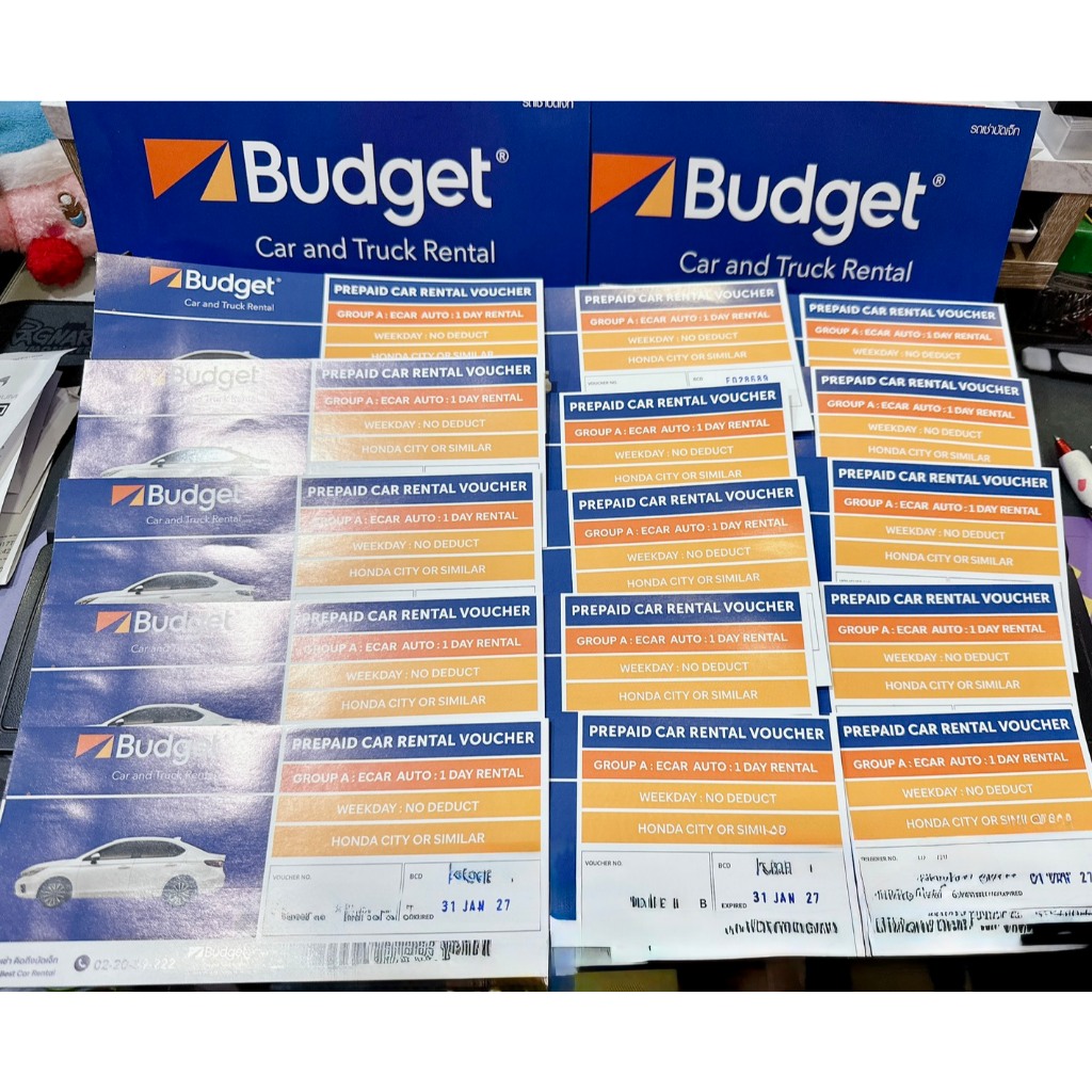คูปองรถเช่ารายวัน BUDGET GROUP A ประกันชั้น1 no deduct [Physical Voucher]