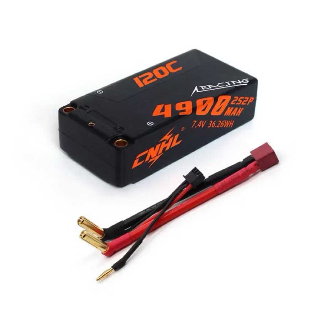 CNHL 2S 7.4V 4900mAh 120C เคสแข็ง-ก้อนสั้น (พร้อมปลั๊ก T-plug) Racing Series