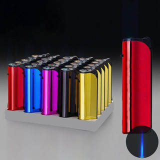 ไฟแช็คไฟฟู่ (สุ่มสี) สไตล์ยาวๆ สีเงาสวยๆ ขนาดใช้งานสะดวก