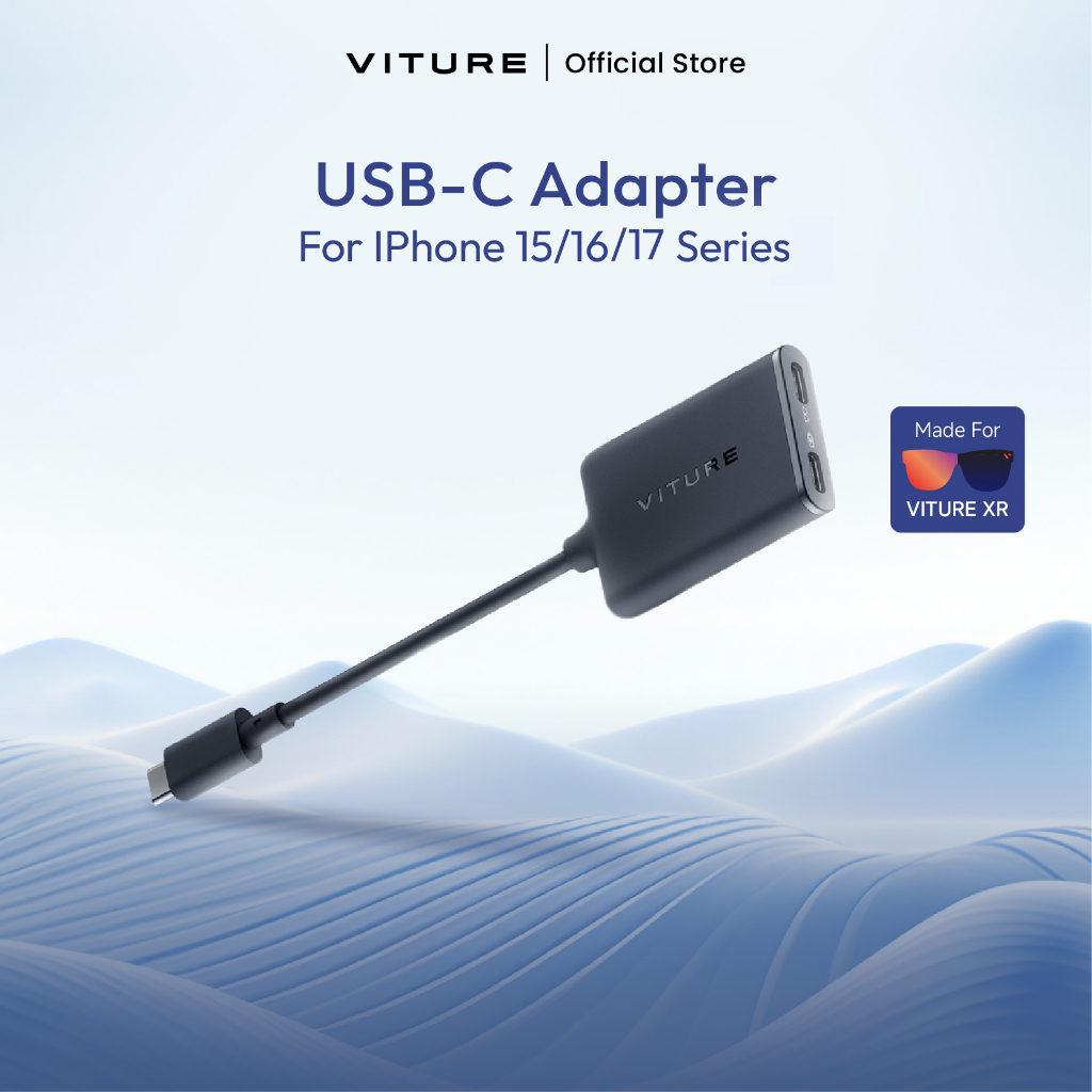VITURE USB-C XR Charging Adapter for lphone16/15/17 รองรับโหมด3D ล็อคหน้าจอ หลายหน้าจอ3DoFSpatial 3D