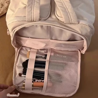 BAGLOOM กระเป๋าเครื่องสำอาง กระเป๋าเปิดกว้าง Puffy เบาะ Make Up กระเป๋า Organizer